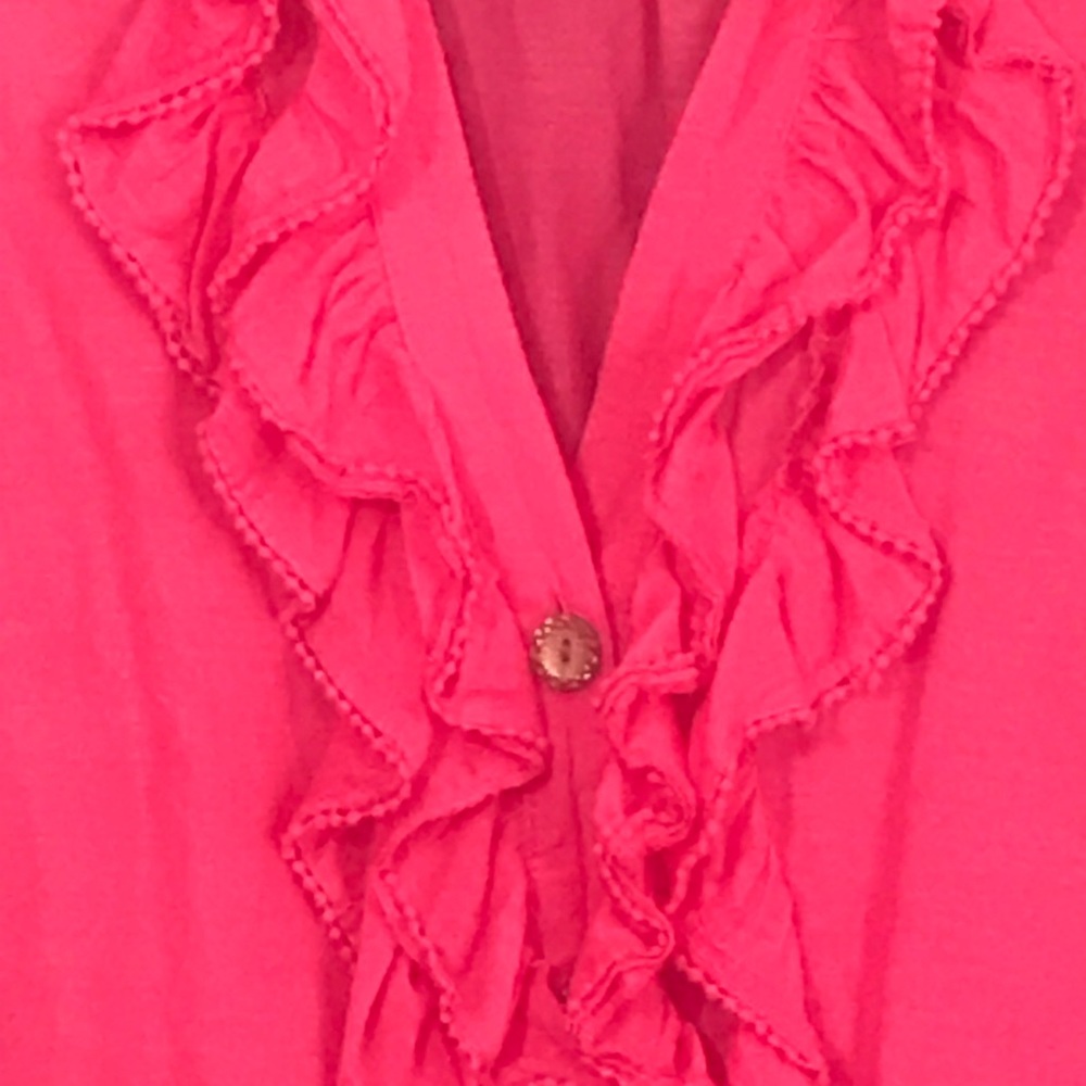 👚Lightweight Ruffle Front Button Down Blouse - Picture 4 of 8